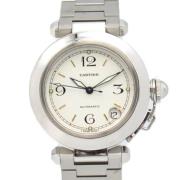 Pre-owned Stainless Steel watches Cartier Vintage , White , Dames