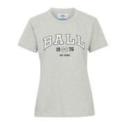 Dames T-shirt met coole print Ball , Gray , Dames