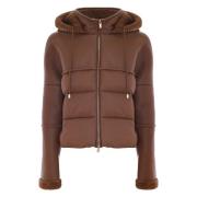 Korte jas met teddy details Kocca , Brown , Dames