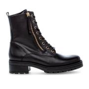 Zwarte leren veterschoenen Gabor , Black , Dames