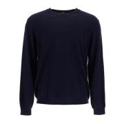 Wollen Crewneck Pullover met Geborduurd Logo A.p.c. , Blue , Heren