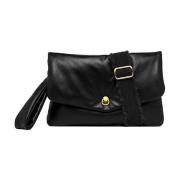 Elegante Zwarte Leren Pochette Tas Gianni Chiarini , Black , Dames