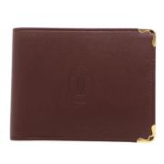 Pre-owned Leather wallets Cartier Vintage , Red , Dames