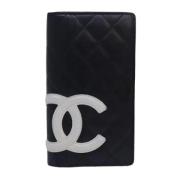 Pre-owned Leather wallets Chanel Vintage , Black , Dames