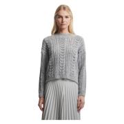 Gebreide Trui met Open Details Kocca , Gray , Dames