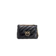 Love Bag Puff Zwart Leer Pinko , Black , Dames