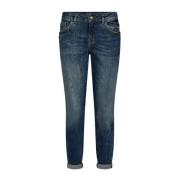 Vintage Wash Slim-Fit Jeans Blauw MOS Mosh , Blue , Dames