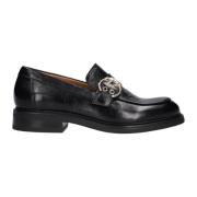 Zwarte Loafers met Gouden Gesp Billi Bi , Black , Dames