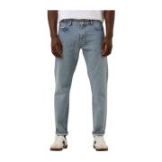 Heren Straight Leg Blauwe Jeans Woodbird , Blue , Heren