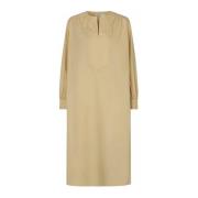 Eenvoudige Bleke Khaki Jurk Masai , Beige , Dames