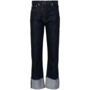 Blauwe Denim Tapered Leg Jeans Semicouture , Blue , Dames