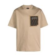 Zak T-shirt in beige Fendi , Beige , Heren