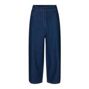 Donker Denim Wijde Pijp Broek Masai , Blue , Dames