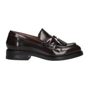 Bruine Leren Loafers met Franjes Billi Bi , Brown , Dames