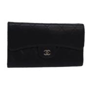 Pre-owned Leather wallets Chanel Vintage , Black , Dames