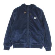 Blauwe Corduroy Gewatteerde Jas met Sherpa Voering Element , Blue , He...