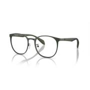 Matte Olive Cream Brilmontuur Emporio Armani , Green , Unisex