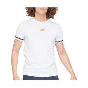 Korte Mouw T-shirt Wit Polyknit New Balance , White , Heren