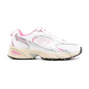 Roze Vintage Sneakers Logo Rubberen Zool New Balance , White , Dames