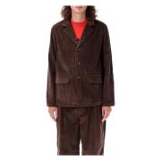 Bruine Corduroy Werkjas Aw24 Pop Trading Company , Brown , Heren