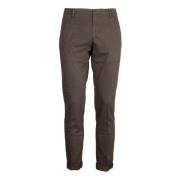 Slim Fit Chino Broek met Riemlussen Dondup , Brown , Heren