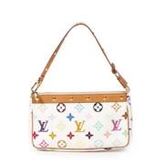 Pre-owned Canvas handbags Louis Vuitton Vintage , White , Dames