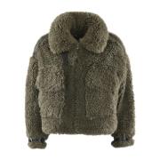 Oversized shearling jas khaki La Canadienne , Green , Dames