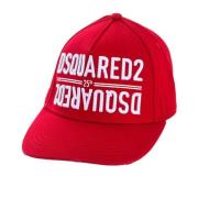 Geborduurde Herenpet met Gescheurde Klep Dsquared2 , Red , Heren