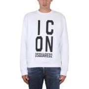 Sweatshirt met logo opdruk Dsquared2 , White , Heren