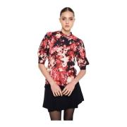 Gestippelde ballonmouwblouse Silvian Heach , Red , Dames