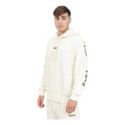 Hoodie met Graffiti Stijl en Logo Print Disclaimer , Beige , Heren