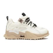 Beige sneakers van gecombineerde materialen Kazar Studio , Beige , Dam...