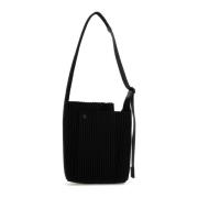 Stijlvolle Zwarte Stoffen Schoudertas Issey Miyake , Black , Heren