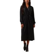 Elegante Zwarte Midi Jurk Y.a.s , Black , Dames