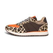 Leopard/Tijger Koeienhaar Slimme Modus Sneakers Woden , Brown , Dames