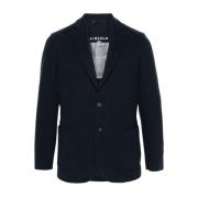 Blauwe Jersey Texture Jas met Knopen Circolo 1901 , Blue , Heren