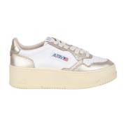 Platform leren sneakers met logo Autry , Gray , Dames