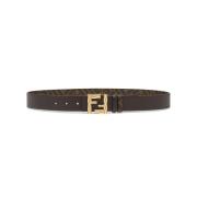 Bruine Omkeerbare Riem met FF Gesp Fendi , Brown , Heren