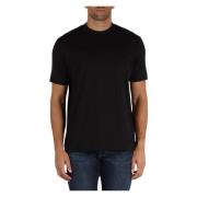 Velours logo katoenen T-shirt Emporio Armani , Black , Heren