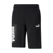 Sportieve Zwarte Logo Shorts Puma , Black , Heren