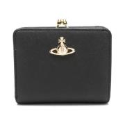 Zwarte leren portemonnee met Orb-detail Vivienne Westwood , Black , Da...