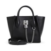 Zwarte leren handtas Ermanno Scervino , Black , Dames