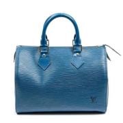 Pre-owned Leather handbags Louis Vuitton Vintage , Blue , Dames