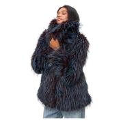 Blauwe Faux Fur Coat Icelyn Cesare Gaspari , Blue , Dames