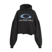 Zwarte Sweatshirt Damesmode Aw24 Balenciaga , Black , Dames