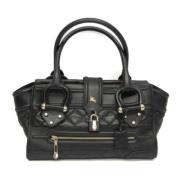 Pre-owned Leather totes Burberry Vintage , Black , Dames