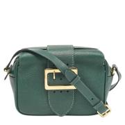 Pre-owned Leather shoulder-bags Burberry Vintage , Green , Dames