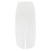 Witte Denim Rok Met Hoge Taille Pinko , White , Dames