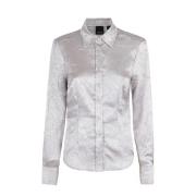 Satin Gekreukte Shirt Pinko , Gray , Dames