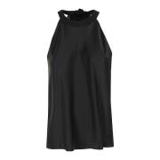 Satin Top met Talange Design Pinko , Black , Dames